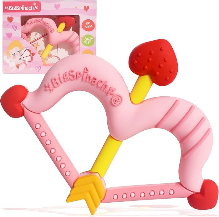 Teethers Heart Shape Silicone Baby Teether Toy Easy for Little Hands to Hold,Cupid Bow and Arrow ... | Amazon (US)
