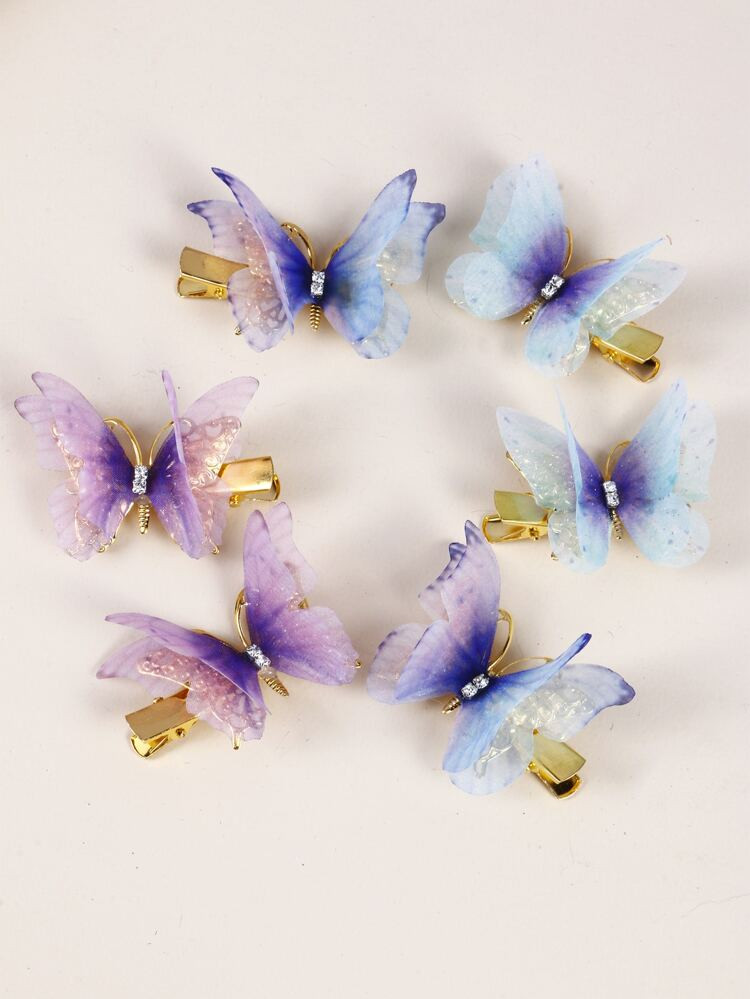 6pcs Butterfly Decor Hair Clip | SHEIN