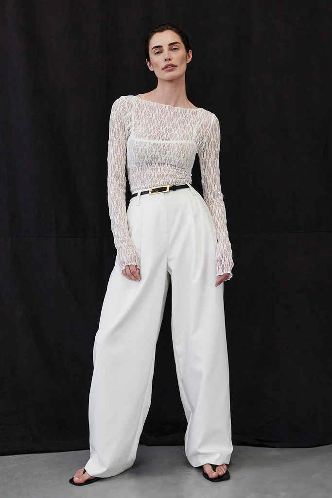 EDEN WHITE TAILORED PANT | DISSH