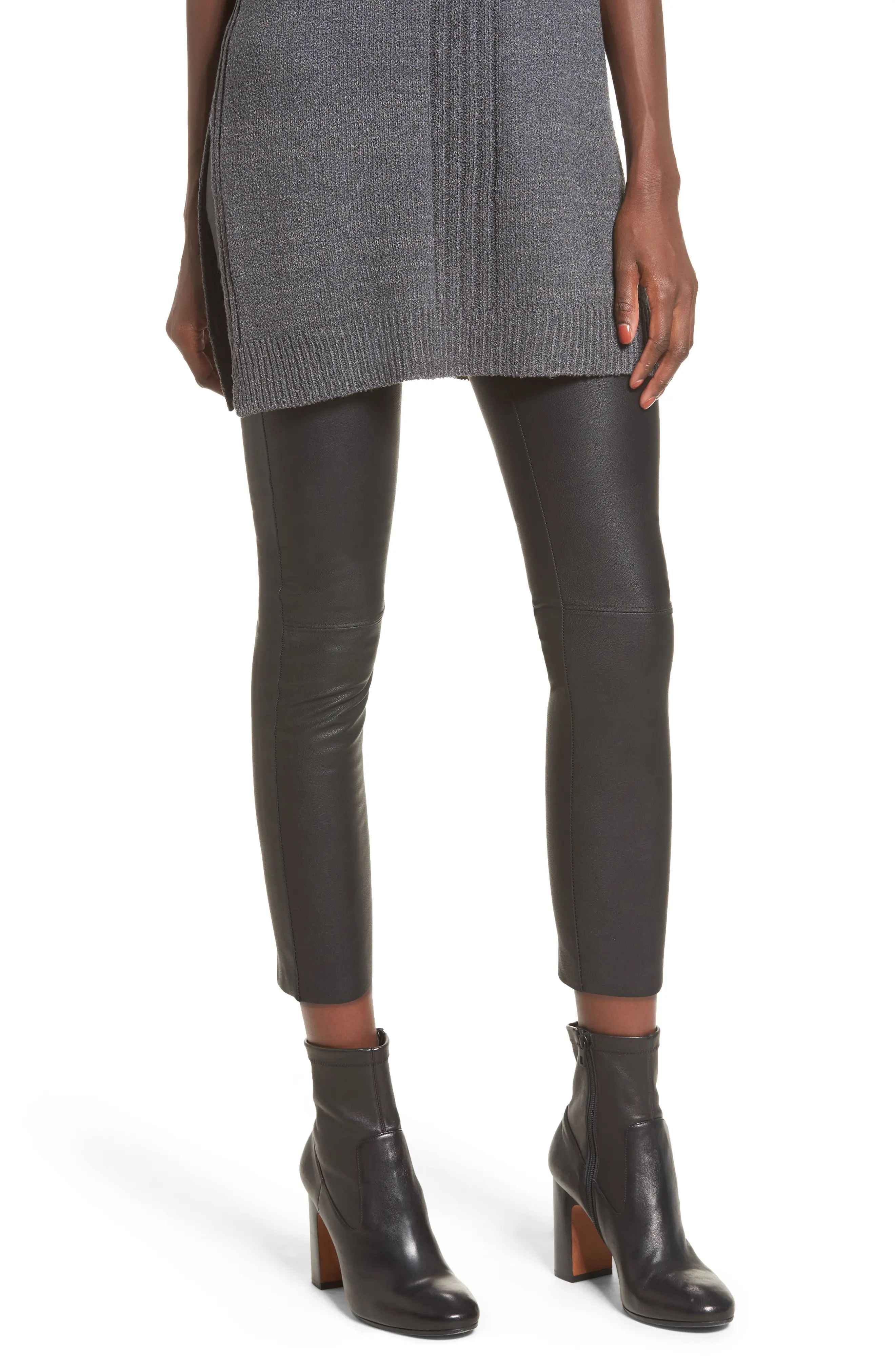 Women's David Lerner Gemma High Waist Faux Leather Leggings, Size Small - Black | Nordstrom