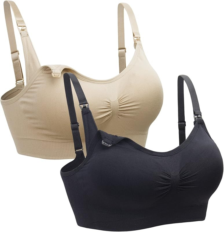 Suekaphin 2PACK Nursing Bra Wireless Bra Women's Sleeping Maternity Bra Breastfeeding Bra | Amazon (US)