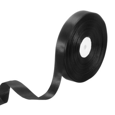 Unique Bargains Silky Polyester Single Face Fabric Ribbons Black | Target