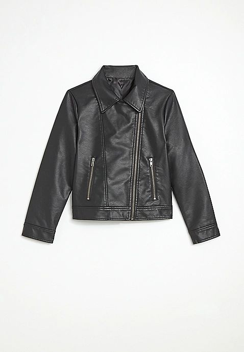 Girls Faux Leather Moto Jacket | Maurices
