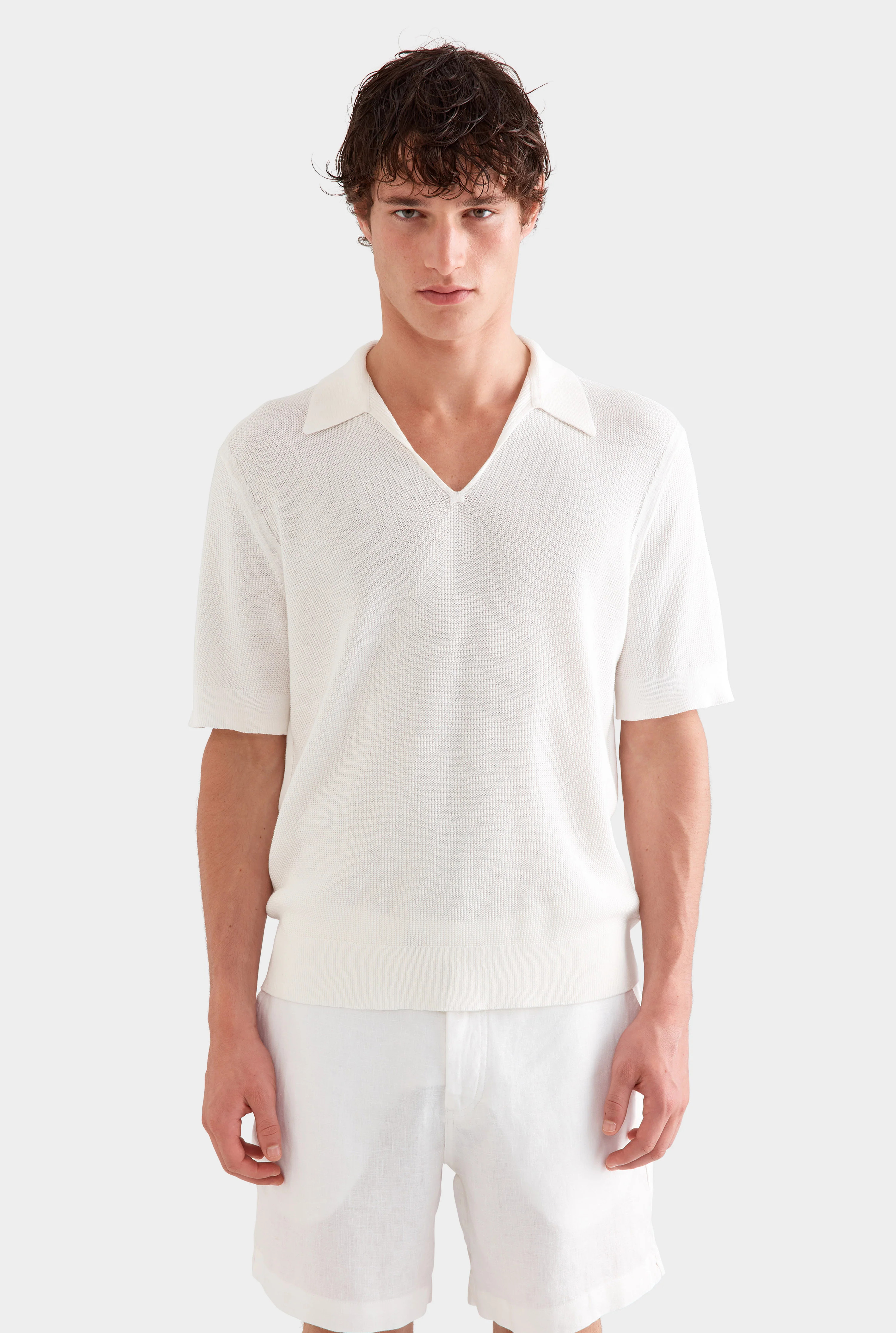 Venroy - Mens Textured Cotton Open Neck Shirt | Venroy AU