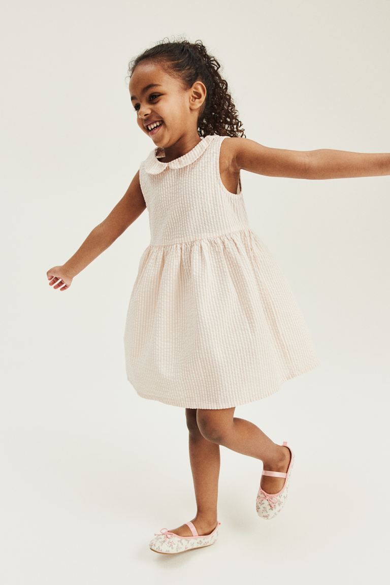 Cotton Dress - Light dusty pink/striped - Kids | H&M US | H&M (US + CA)