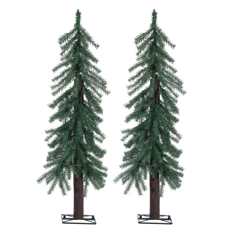 3 ft. Unlit Rustic Alpine trees Set of 2 - Walmart.com | Walmart (US)
