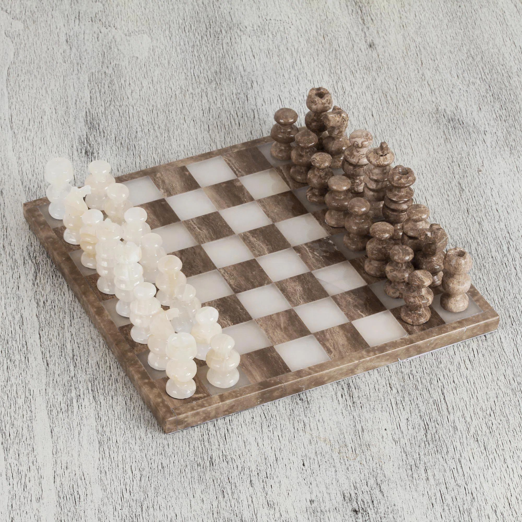 Wrought Studio Saunemin Wrought Studio™ Handmade 10.23'' L Stone Chess Game Set & Reviews | Way... | Wayfair North America