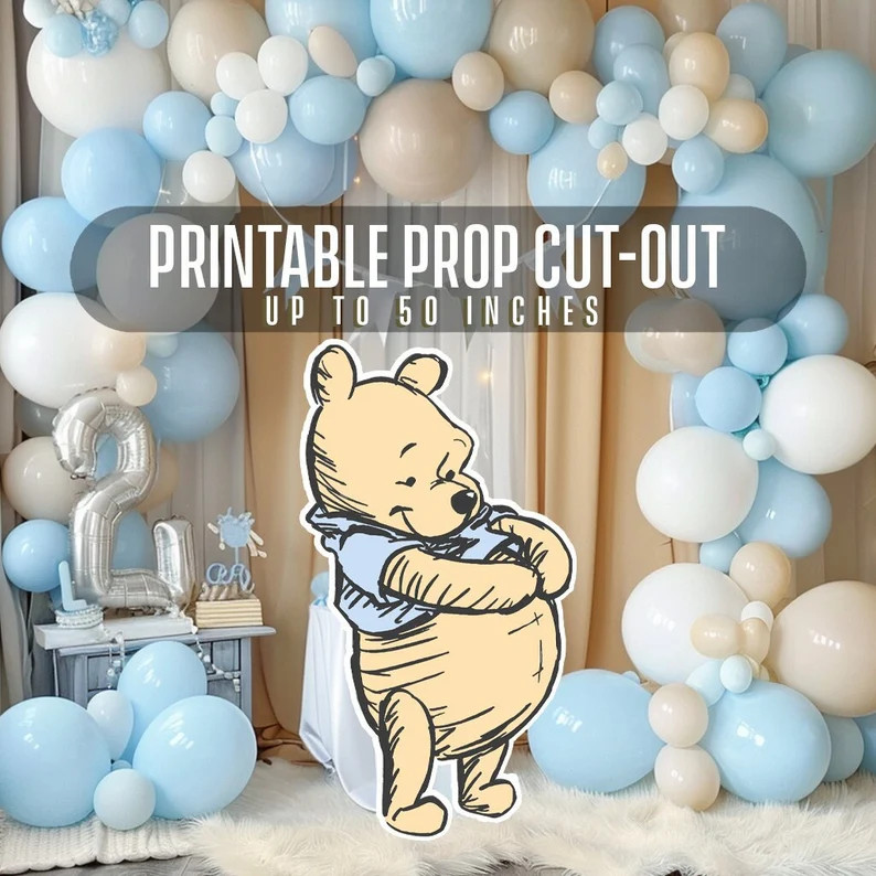 Cutout Decor Winnie the Pooh, Classic Winnie the Pooh Baby Shower, Birthday Party, Cutout Prop, S... | Etsy (US)