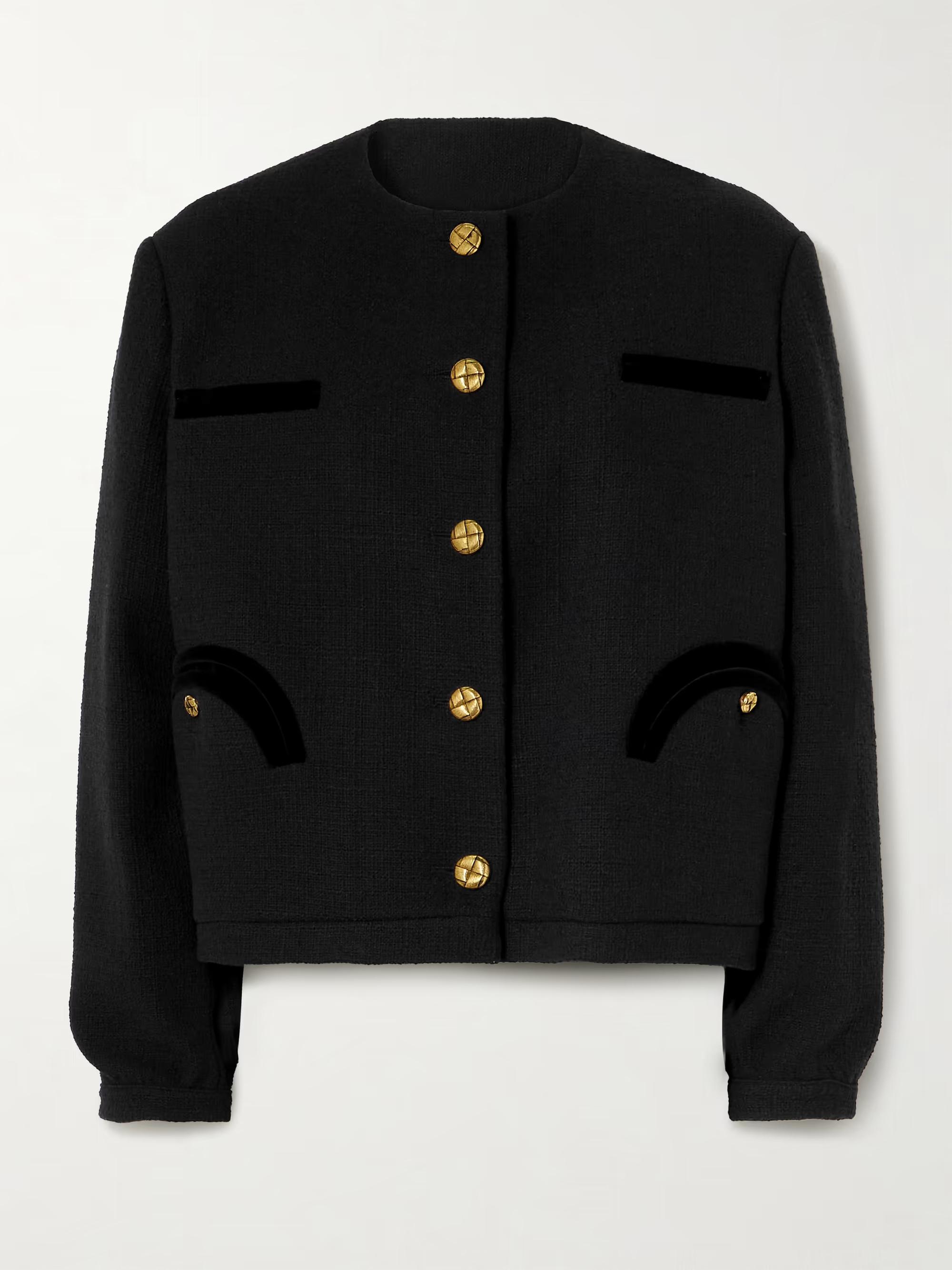 Missy Gliss velvet-trimmed cotton-blend bouclé jacket | NET-A-PORTER (UK & EU)