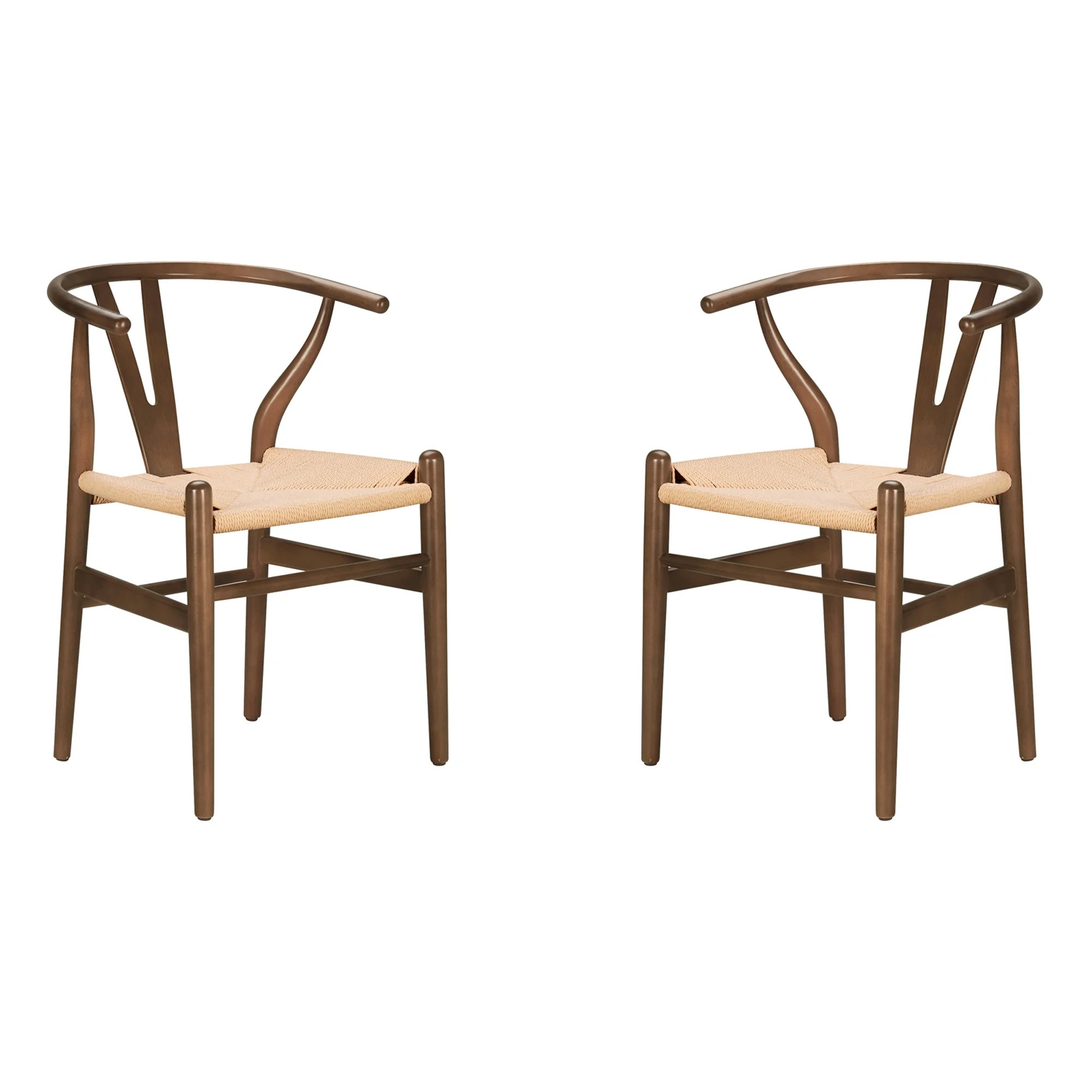 Poly & Bark Weave Chair in Walnut (Set of 2) | Walmart (US)