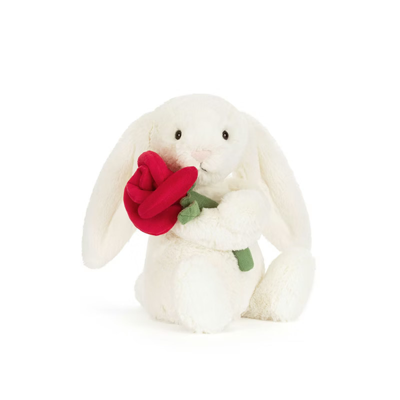Jellycat Cream Bunny with Rose Plush | StockX