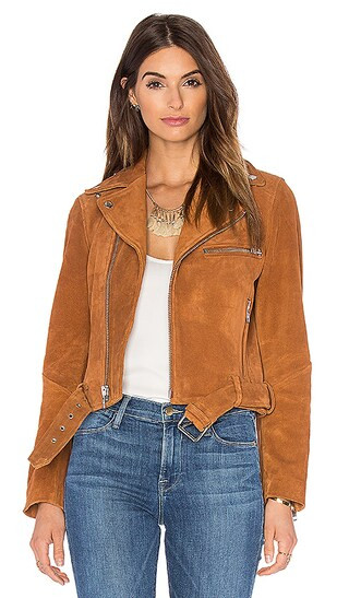 Suede Biker Jacket in Cognac | Revolve Clothing (Global)