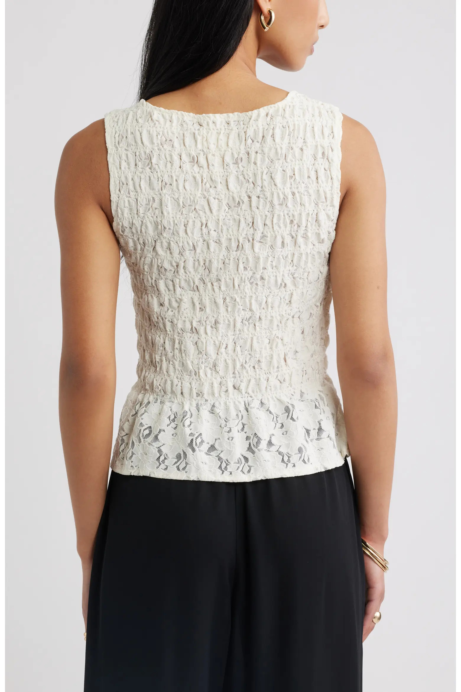 Smocked Lace Peplum Top (Women) | Nordstrom | Nordstrom