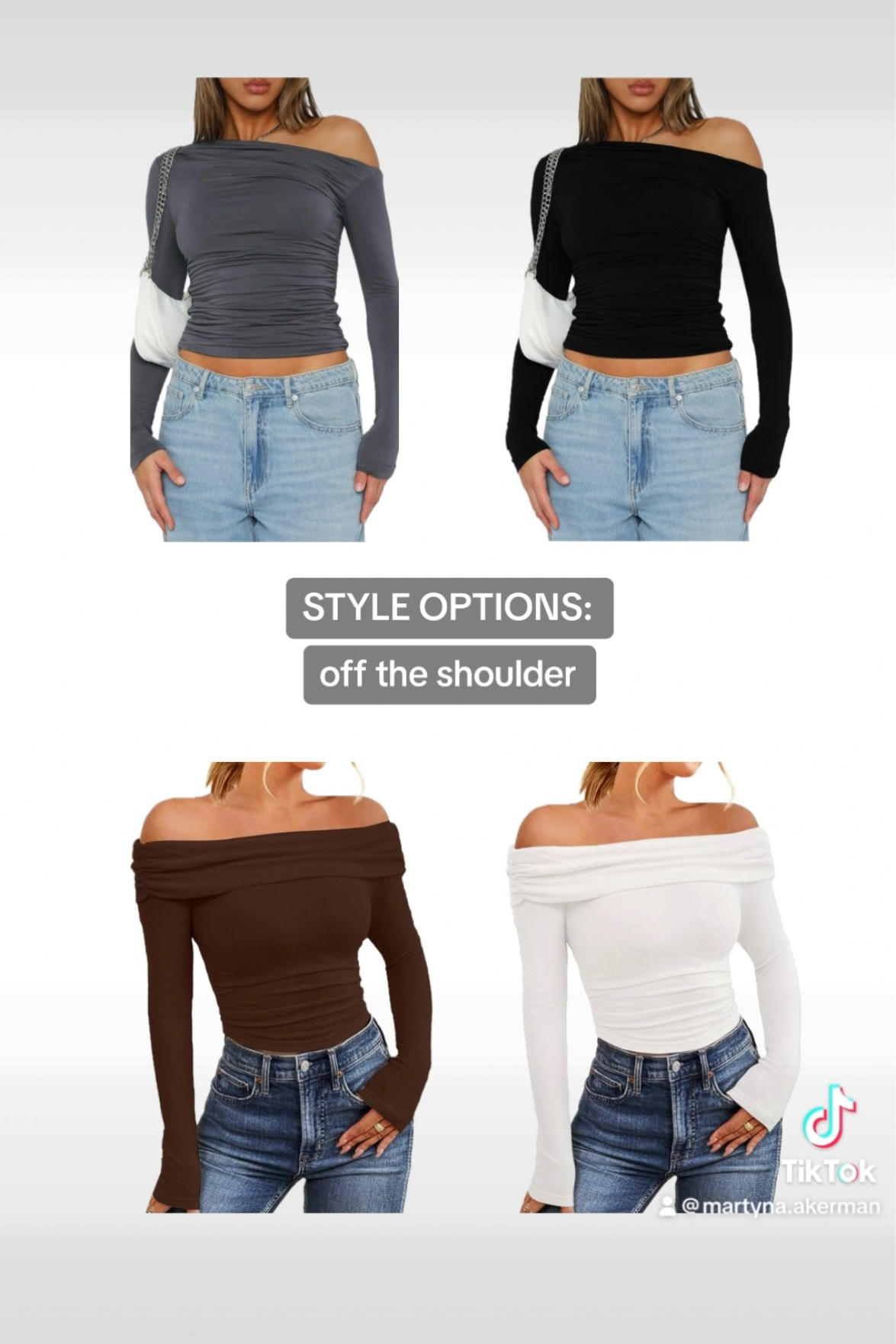 off shoulder basic long sleeve top inspo

#LTKstyletip