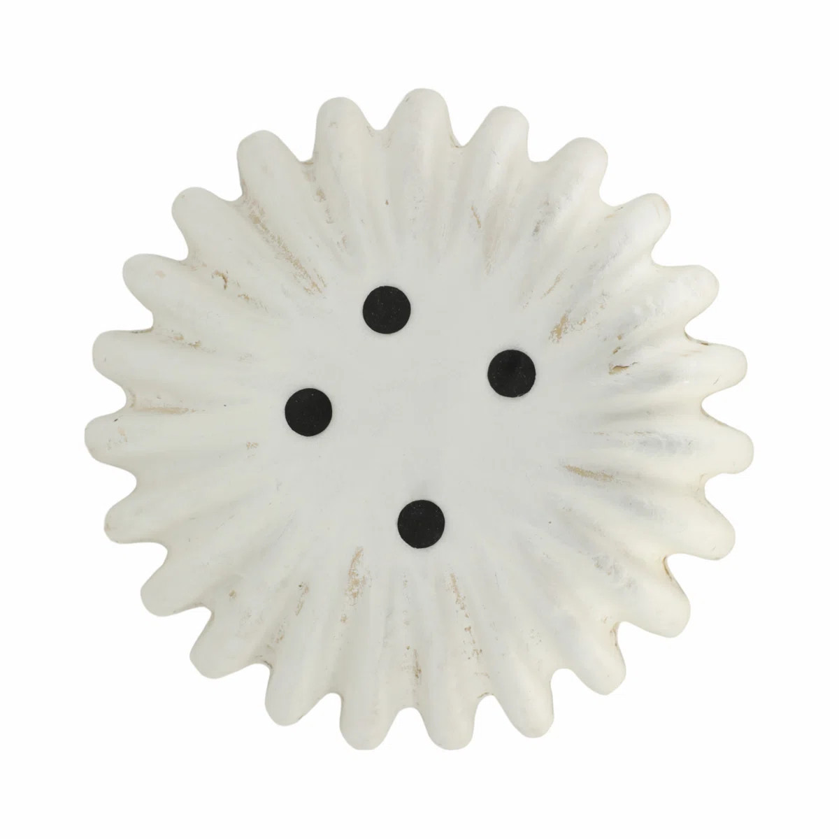 Pottery & Paper Mache Decorative Bowl - Modern Glam Fluted Design - 13" Ivory & Tan Accent For Ho... | Wayfair North America