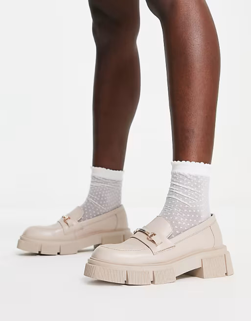 schuh – Lyle – Loafer in Beige mit dicker Sohle und Verzierung | ASOS | ASOS (Global)
