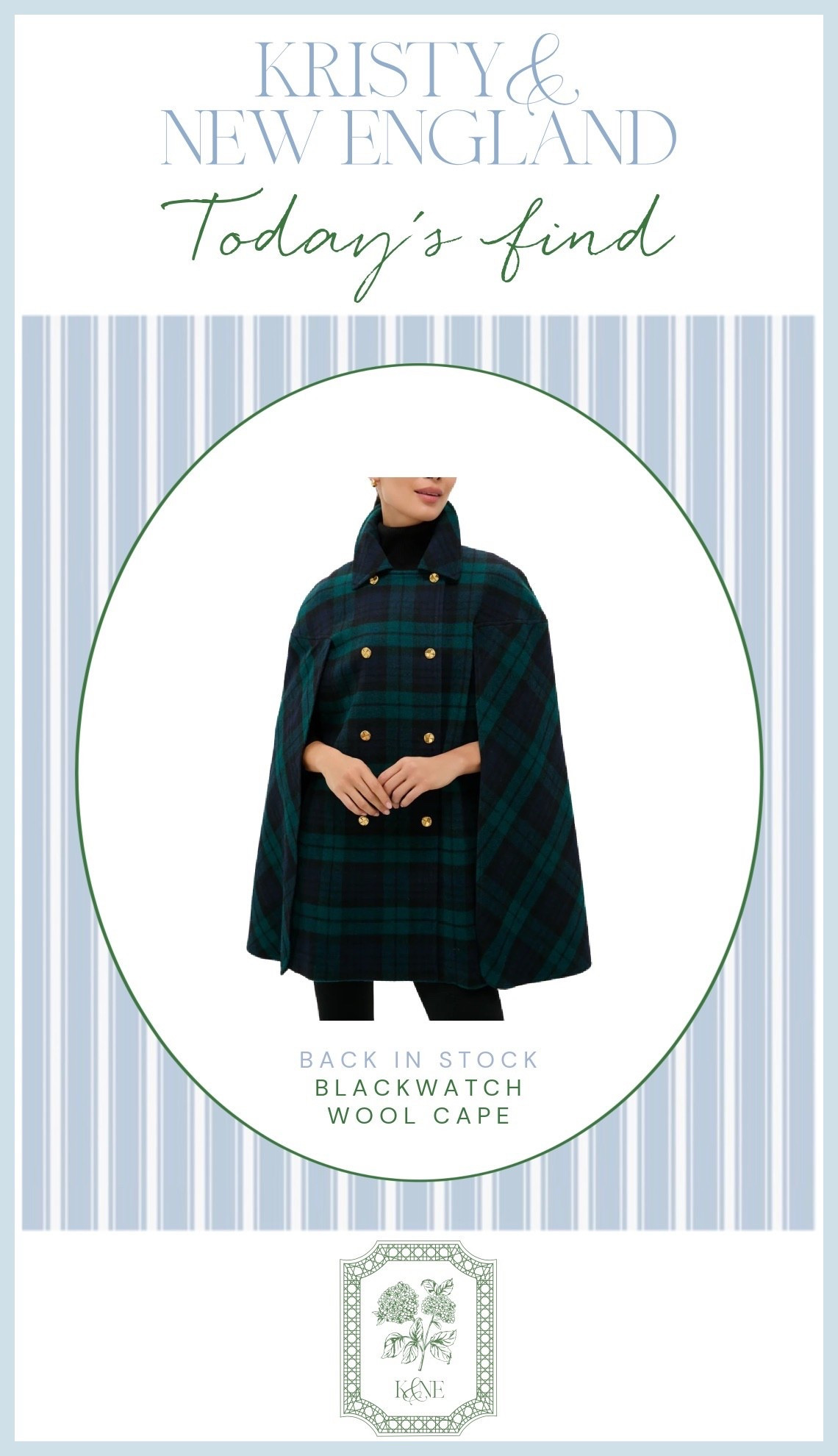 Back in Stock Blackwatch Wool Cape

#LTKSeasonal #LTKHoliday #LTKOver40