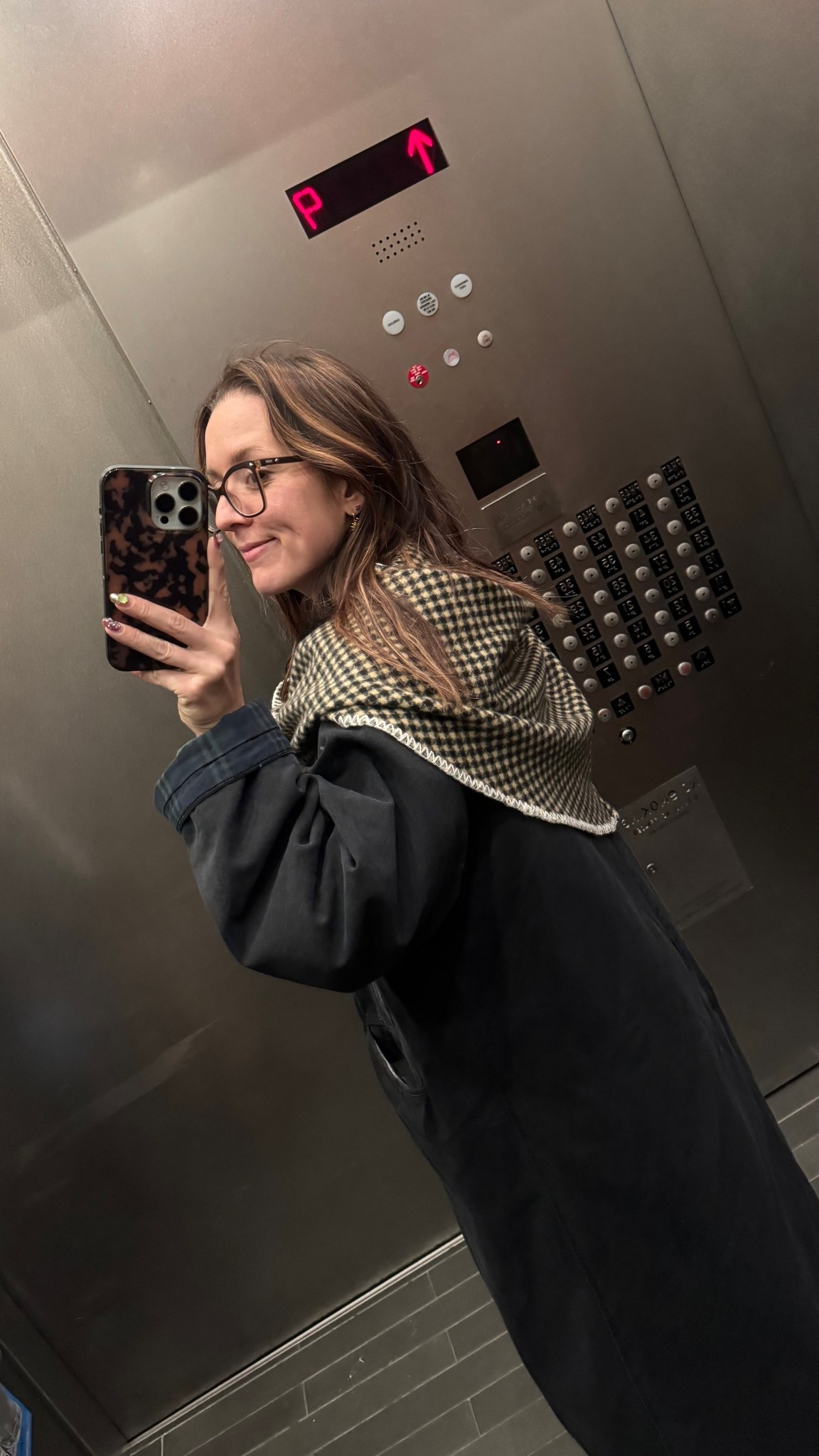 gingham large triangle scarf 