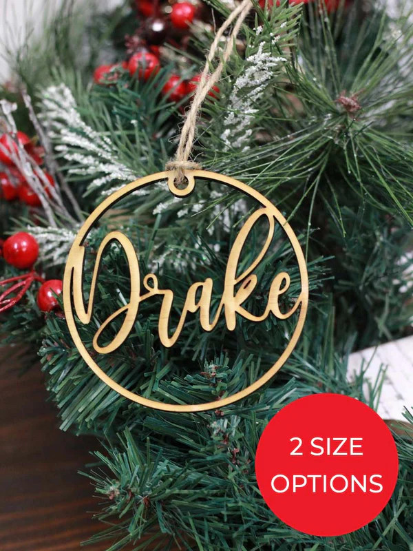 Custom Name Wood Circle Ornament - 1 line | Sunny & Southern