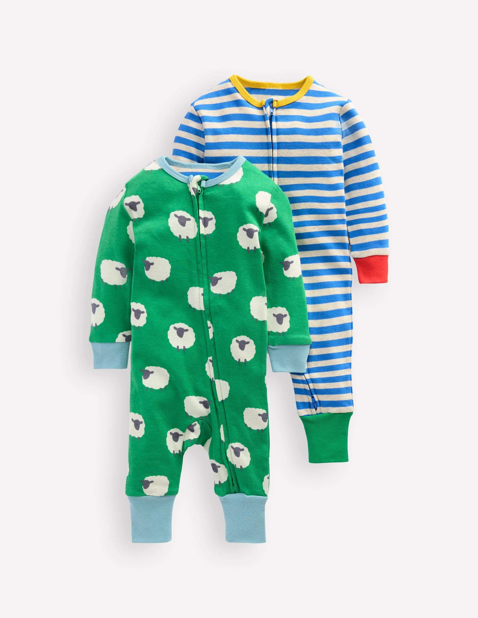 Twin Pack Rompers-Sapling Green Sheep | Boden (US)