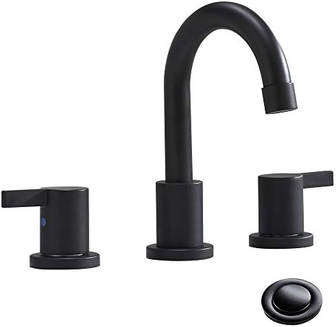3-Hole Low-Arch 2-Handle Widespread Bathroom Faucets with Valve and Metal Pop-Up Drain Assembly,M... | Amazon (US)