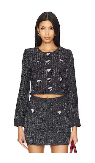 Textured Denim Jacket in Black | Revolve Clothing (Global)