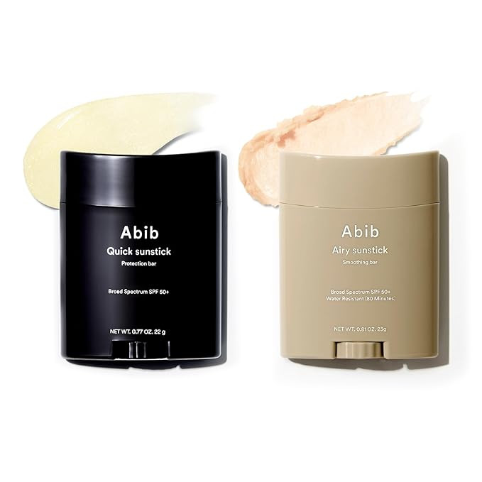 Abib Sunstick Duo SET: Quick Protection Bar & Airy Smoothing Bar | Broad Spectrum SPF50 | Korean ... | Amazon (US)
