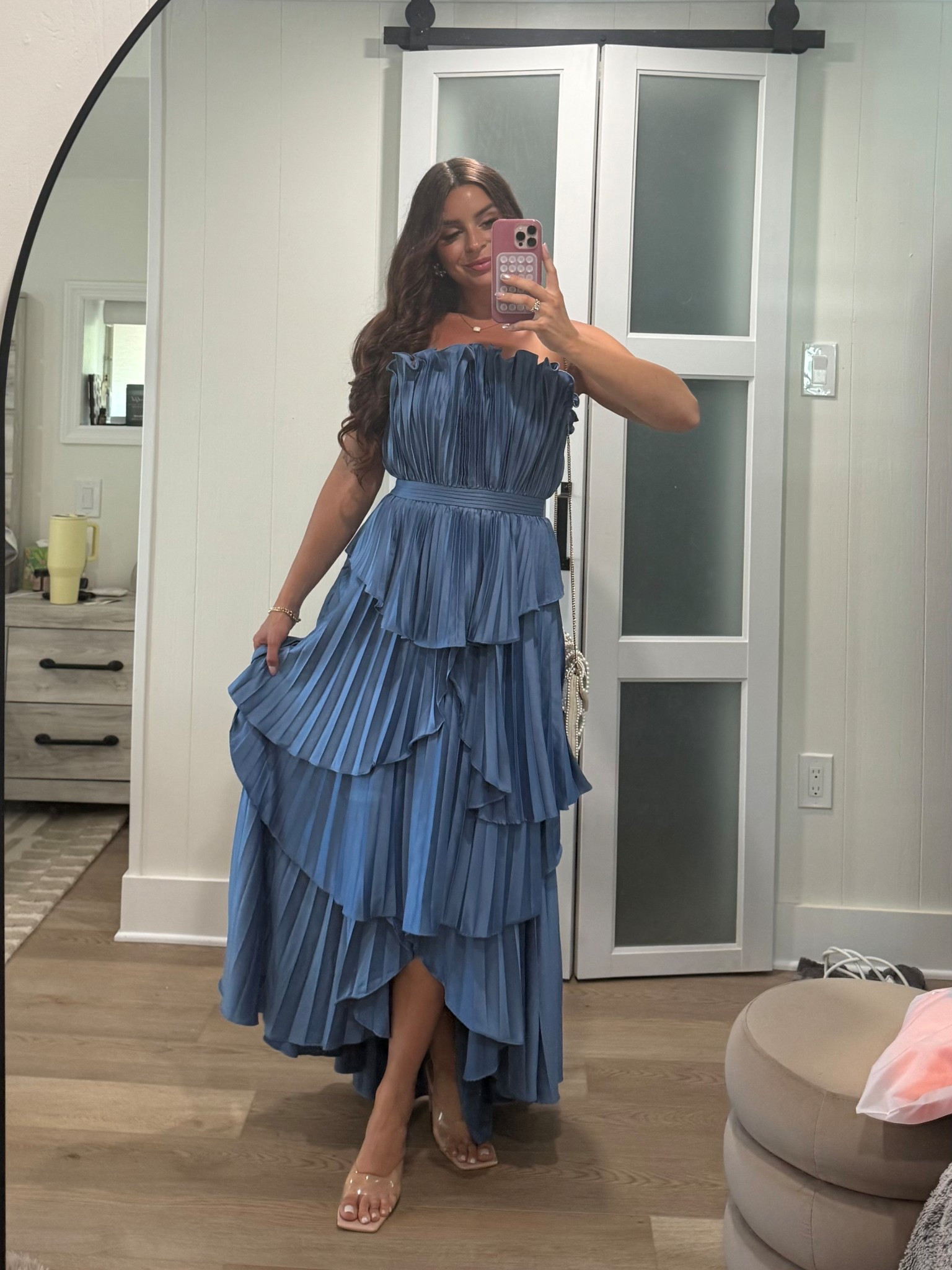 Spring wedding guest dress 😍

Wearing my normal size 6 the waist band felt pretty tight I could have ordered an 8 but it was fine! 
34DD, 5’7, 150lbs for reference 

#LTKStyleTip #LTKFindsUnder100 #LTKWedding