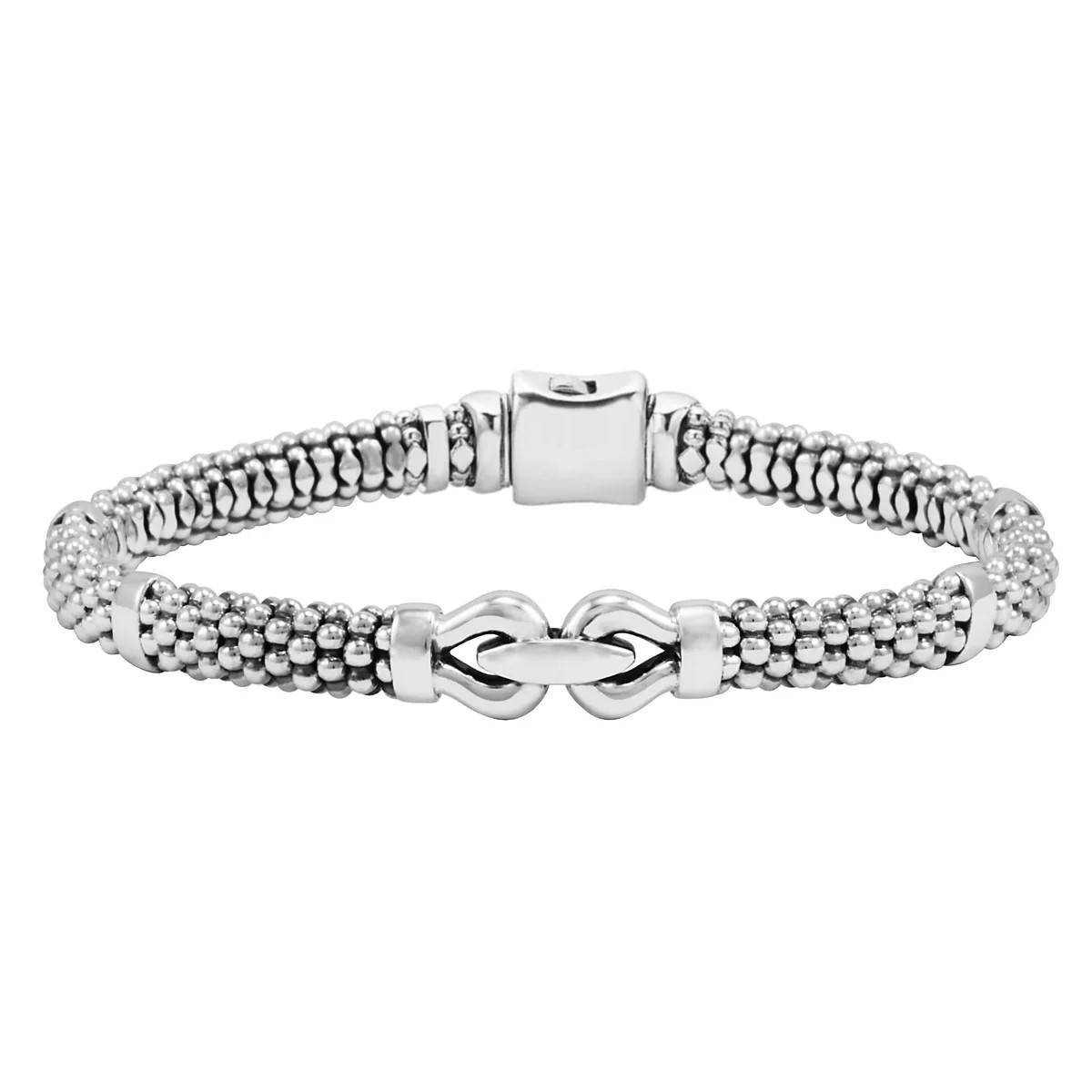 Derby Silver Caviar Buckle Bracelet | 6mm | LAGOS