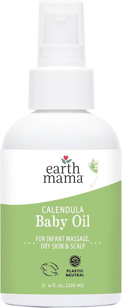 Earth Mama Calendula Baby Oil | Massage Oil for Newborn Skin Care, Dry Skin & Scalp Moisturizer, ... | Amazon (US)