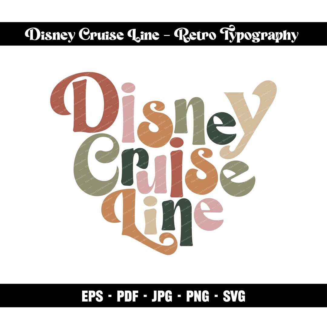 Retro Disney Cruise Line Typography Disney Cruise Download Retro Disney Cruise Line Lettering Dis... | Etsy (US)