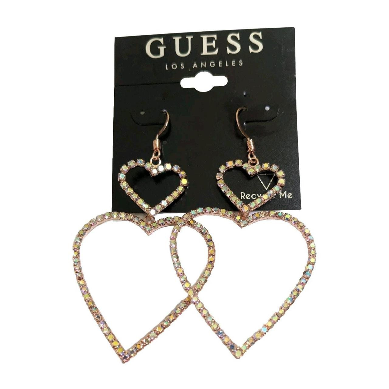 Guess Women's Earrings - Gold/Pink | Depop US