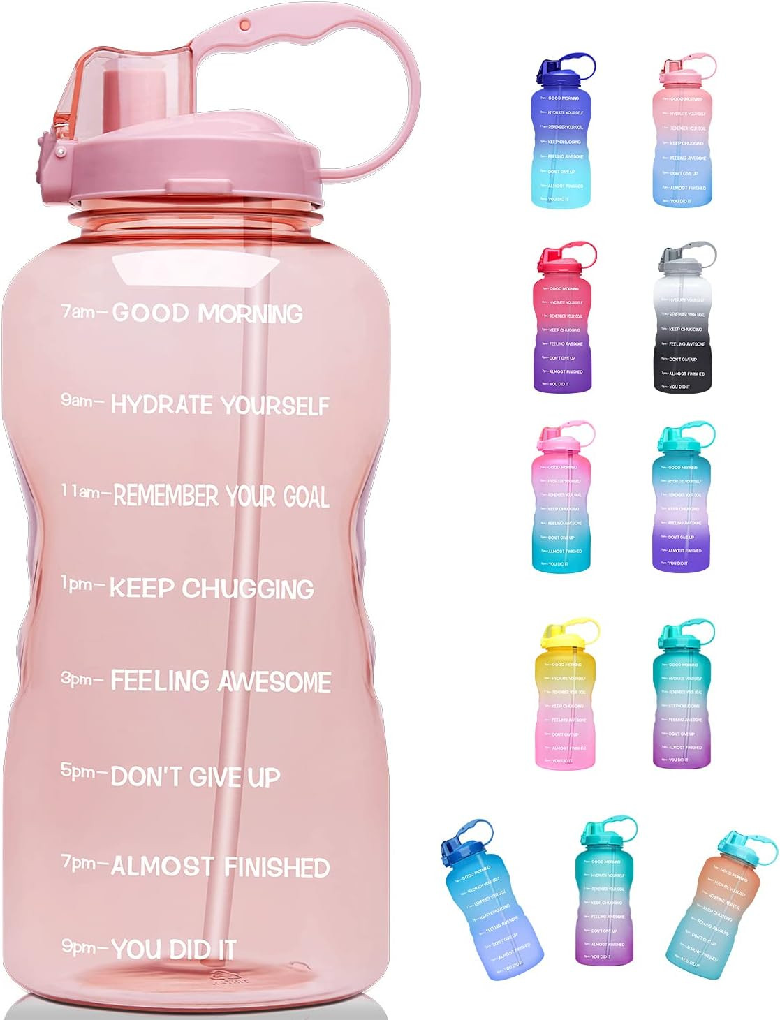 Giotto Large 1 Gallon/128oz (When Full) Motivational Water Bottle with Time Marker & Straw, Leakp... | Amazon (US)