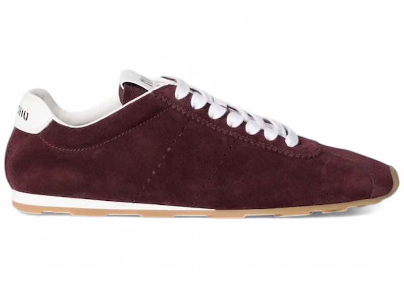 Miu Miu Plume Suede Sneaker (Women's) Sneakers in Burgundy | StockX