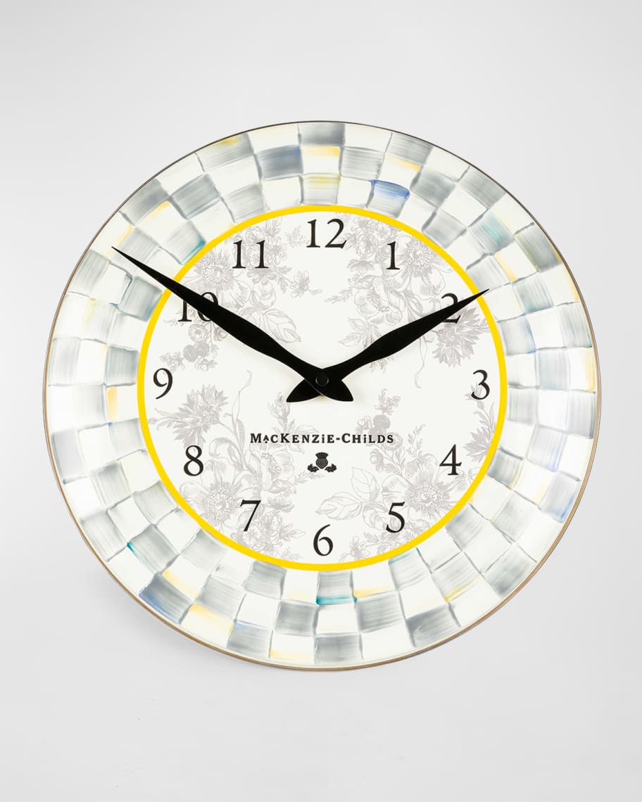 MacKenzie-Childs Sterling Check Enamel Clock | Neiman Marcus