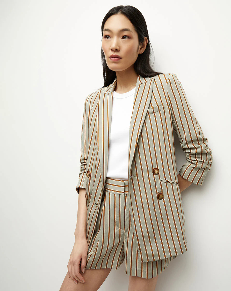 Kiernan Pinstripe Boyfriend Jacket | Veronica Beard | Veronica Beard