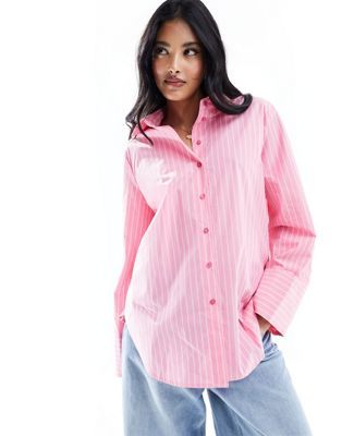 Object oversized shirt in pink stripe | ASOS | ASOS (Global)