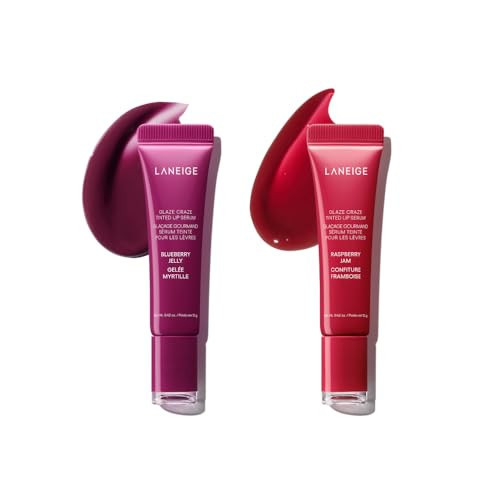 LANEIGE Summer Glaze Craze Duo: Serum-Infused Lip Tints for Plumping Hydration & Shine in Raspberry & Blueberry Shades | Amazon (US)
