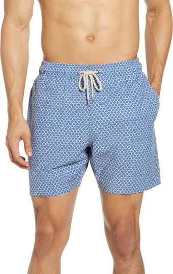 Faherty Beacon Scale Print Swim Trunks | Nordstrom | Nordstrom