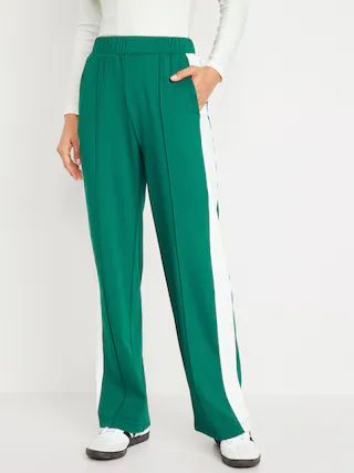 High-Waisted Brushed PowerSoft Track Pants for Women | Old Navy (CA)