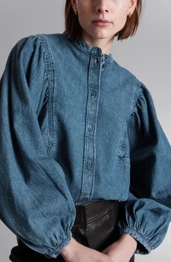 & Other Stories Volume Sleeve Denim Shirt | Nordstrom | Blue Shirt | Summer Outfits 2024 | Nordstrom