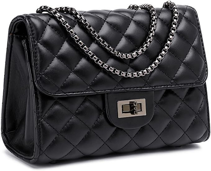 CEDDEOS Black Crossbody Bags for Women, Black Small Purses with Chain PU Leather Made Stylish Clu... | Amazon (US)