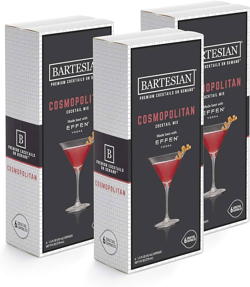 Bartesian Cosmopolitan Cocktail Mixer Capsules, Pack of 18 Cocktail Capsules, for Bartesian Premi... | Amazon (US)