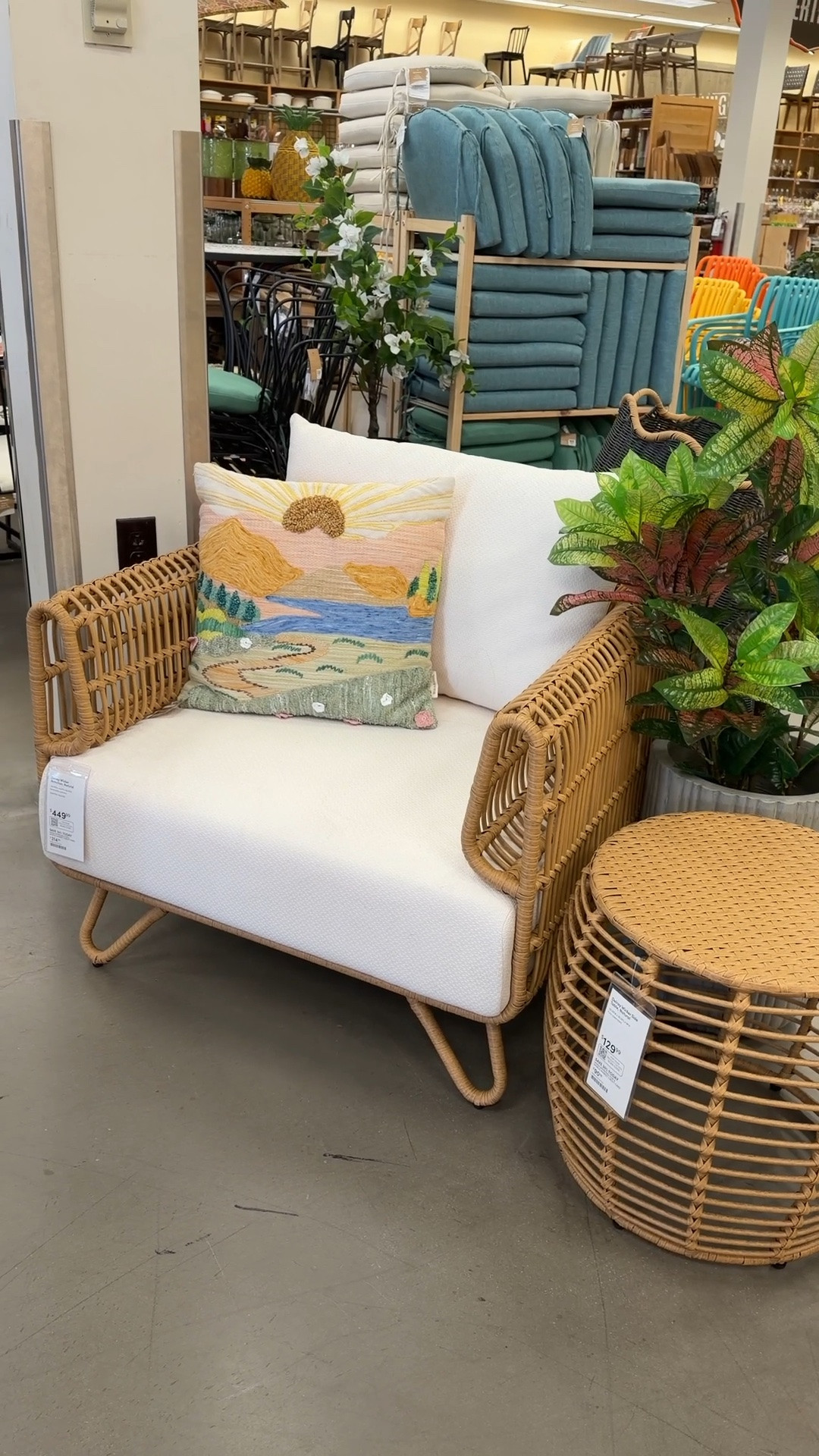 Patio chair find!☀️ The Delray All Weather Wicker Armchair from World Market has such a fun designer-inspired look with its open weave texture, curved arms, and little hairpin legs. 🙌🏻 The ivory cushion keeps it feeling soft and cozy while still looking modern. 🩵#OutdoorFurniture #WorldMarket #Patio

#LTKHome #LTKSaleAlert #LTKSeasonal