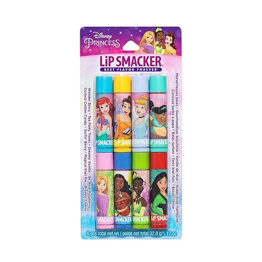 Lip Smacker Disney Princess Flavored Lip Balm Party Pack 8 Count, Clear, For Kids | Amazon (US)