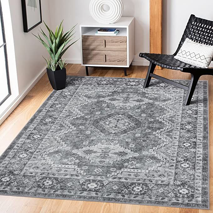 Rugland 8x10 Area Rugs – Stain Resistant Washable Rug, Anti Slip Backing Rugs for Living Room, ... | Amazon (US)