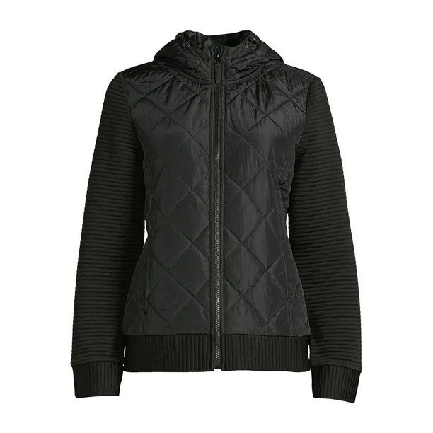 Time and Tru Women's and Women's Plus Quilted Ottoman Jacket - Walmart.com | Walmart (US)