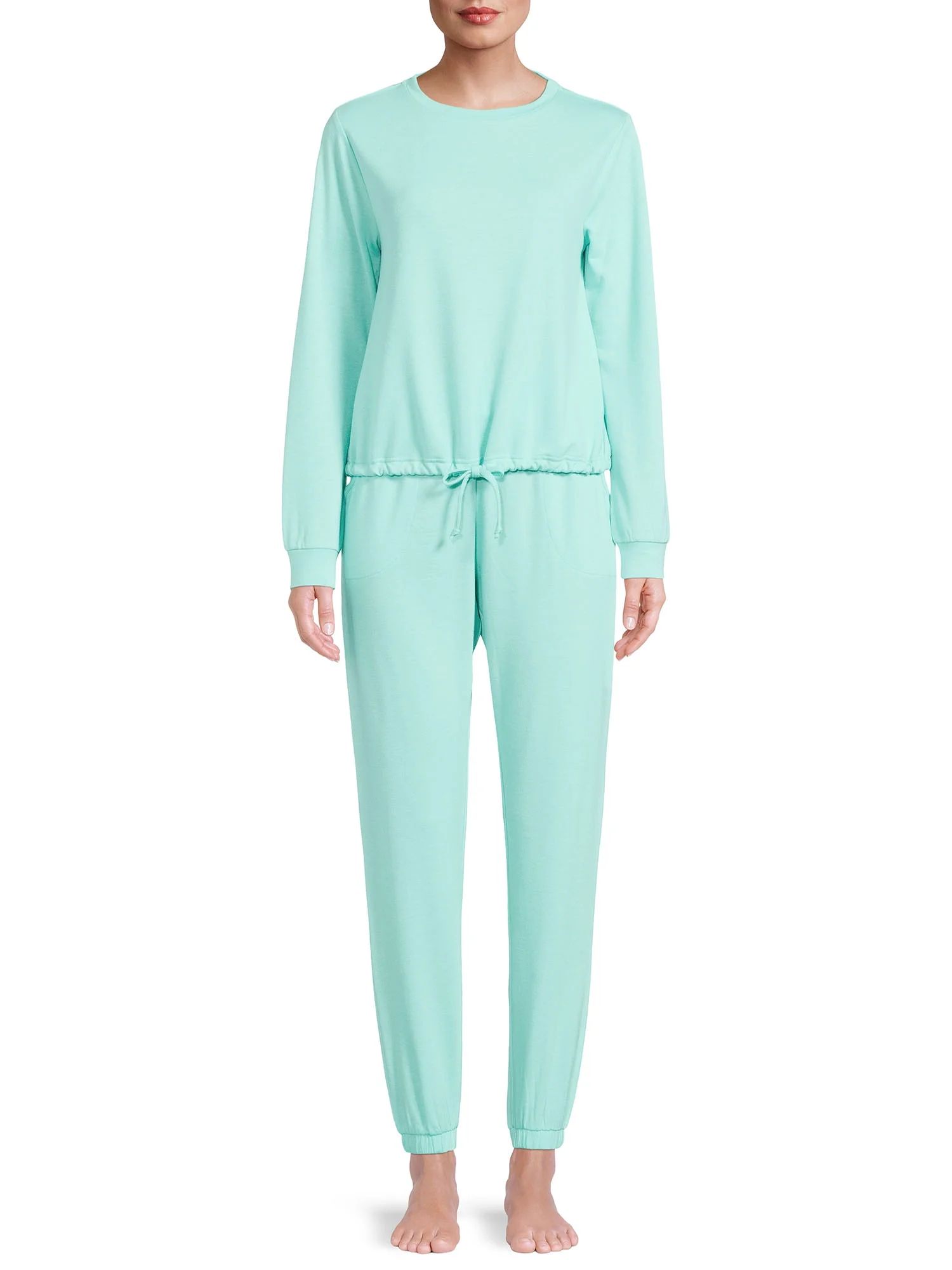 Lissome Women's and Women's Plus L/S French Terry 2-Piece PJ Set | Walmart (US)