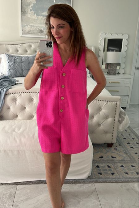 hot pink romper, recommend sizing down. I’ll be switching to an xsmall 

#LTKSeasonal #LTKfamily #LTKstyletip