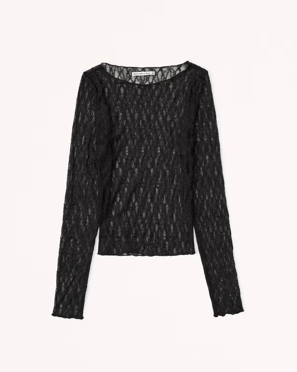 Long-Sleeve Lace Top | Abercrombie & Fitch (US)